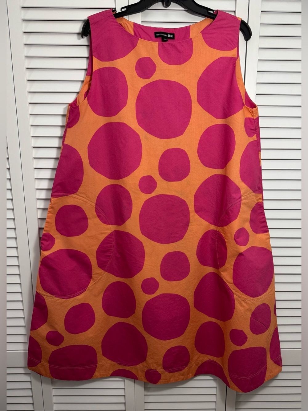 Uniqlo × Marimekko Women's A-Line Sleeveless Dress Pink Size L - Picture 2 of 9